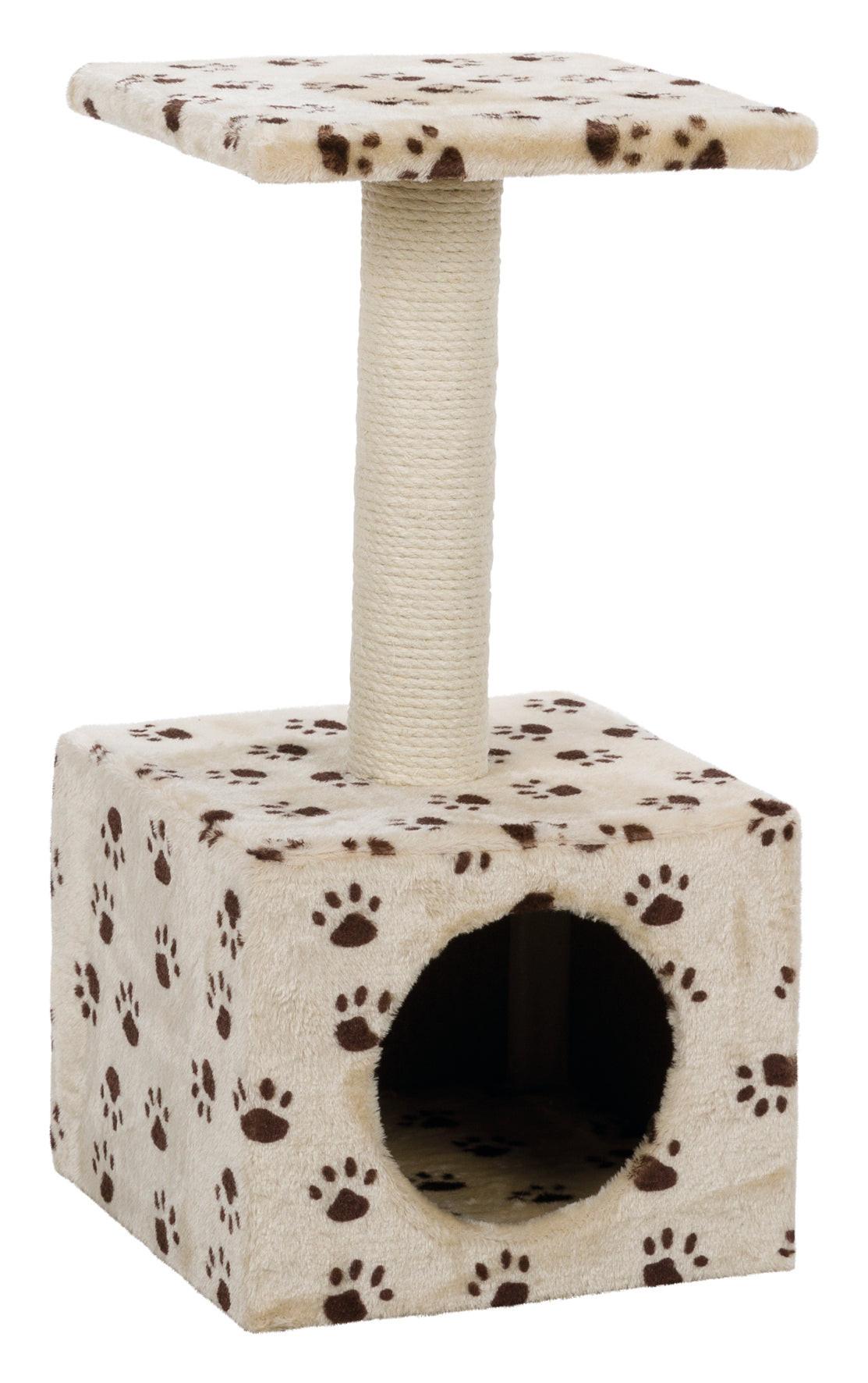 Trixie Junior Zamora scratching post, 60 cm, beige with paw prints.