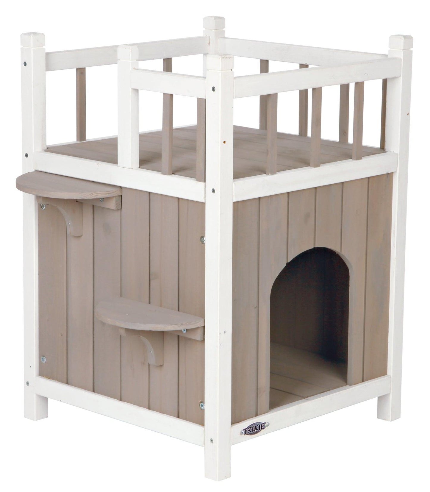Trixie Cat's Home with balcony, 45 x 65 x 45 cm, grey/white.