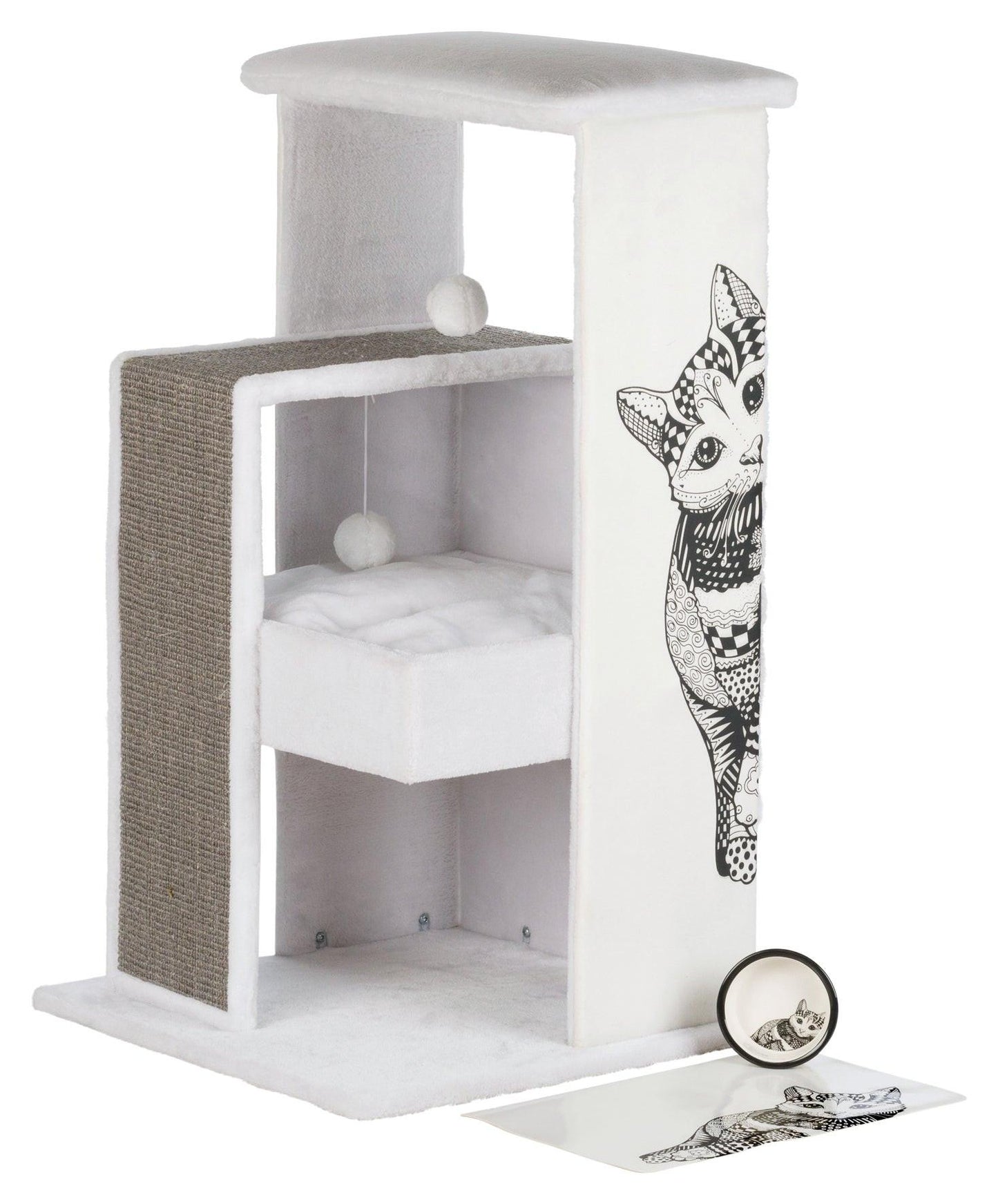 Trixie Maria scratching post, 101 cm, white/grey.