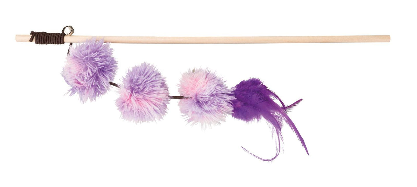 Trixie Playing rod with pompom balls, 40 cm.