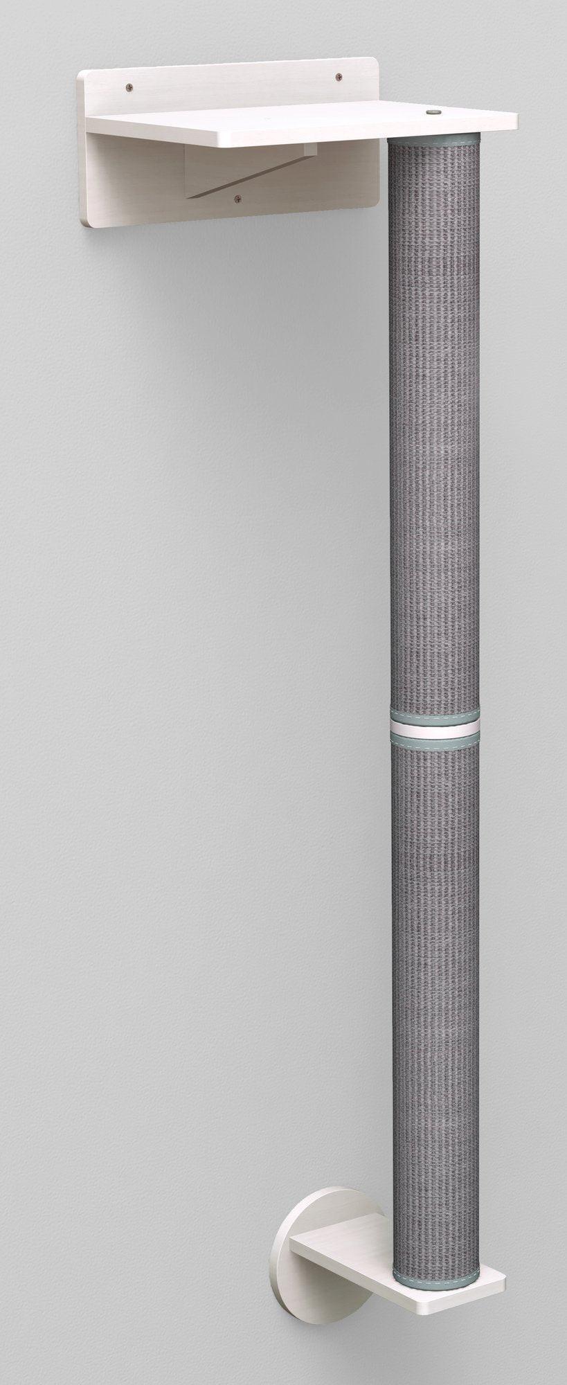 Trixie Wall set 1 post with wall holders, 35 x 130 x 25 cm, white/grey.