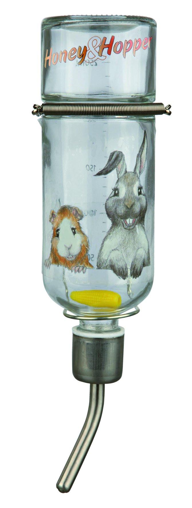 Trixie Honey & Hopper water bottle, glass, 250 ml.