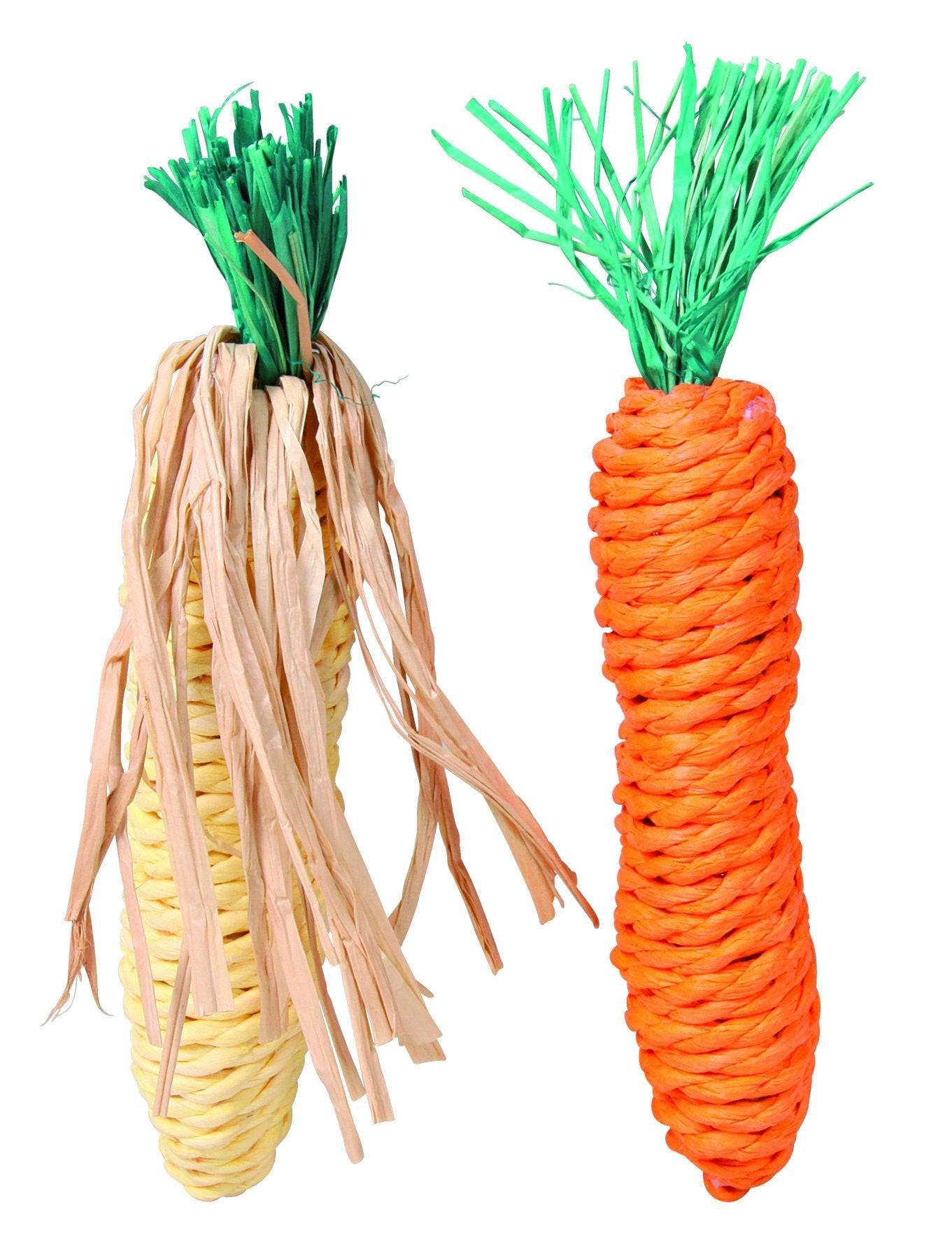 Trixie Carrot and corn cab, straw, 15 cm, 2 pcs..