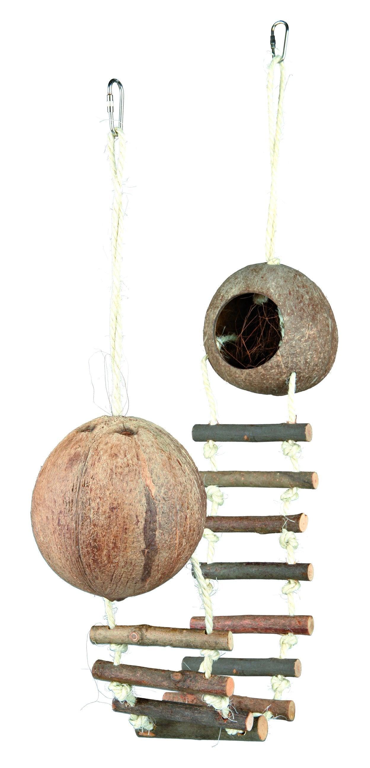 Trixie Coconut house for hamsters, double, diam. 13 x 100 cm.
