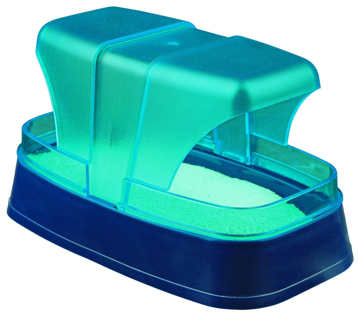 Trixie Sand bath for hamster and mice, 17 x 10 x 10 cm, dark blue/turquoise.