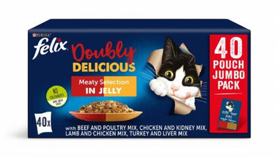 FELIX Doubly Delicious Meaty Selection – 40 Pack.