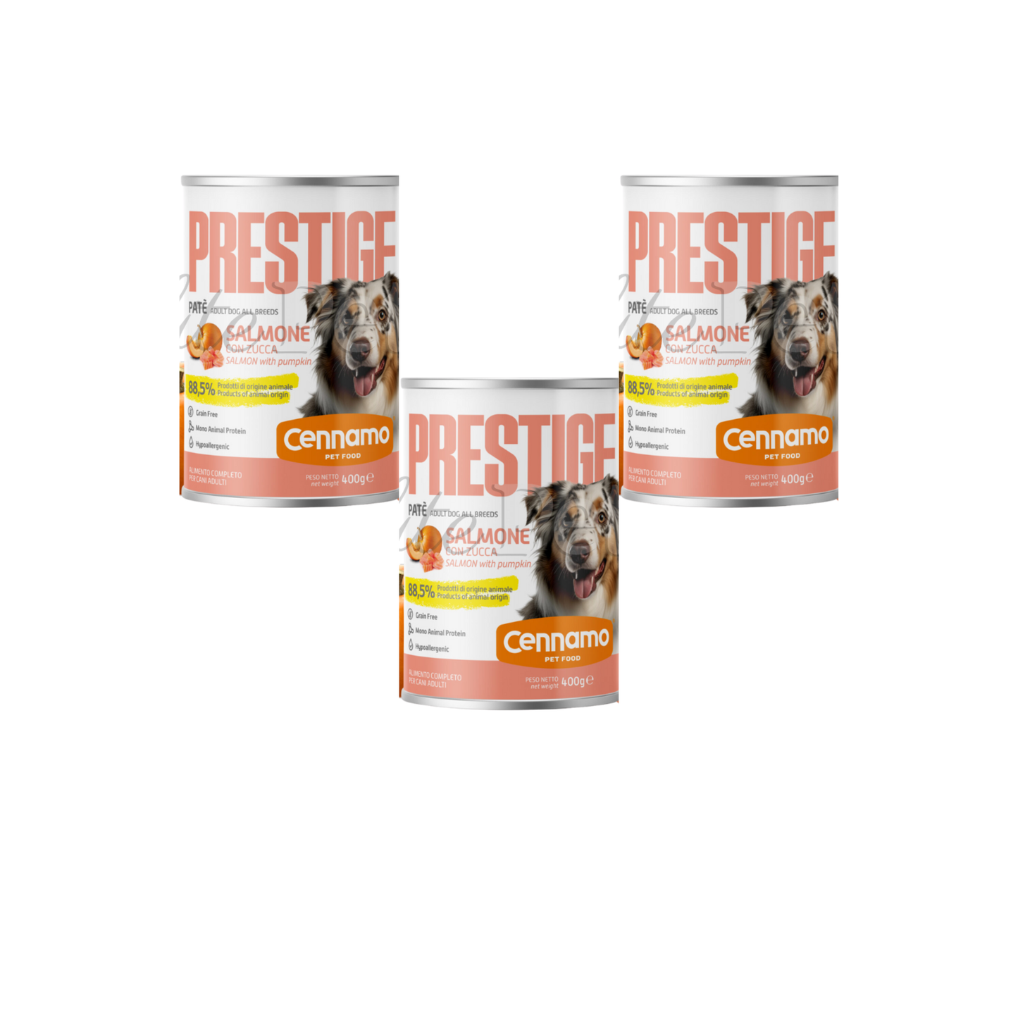 6+1!!! Prestige Mono Pate Salmon Adult All Breeds 400g.