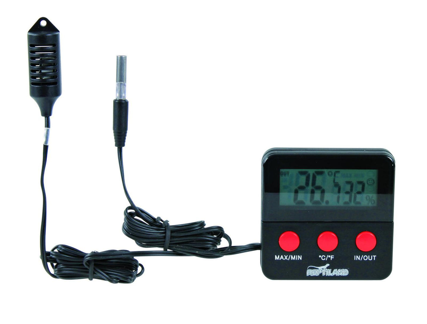 Trixie Digital thermo-/hygrometer with remote sensor, 6 x 6 cm.