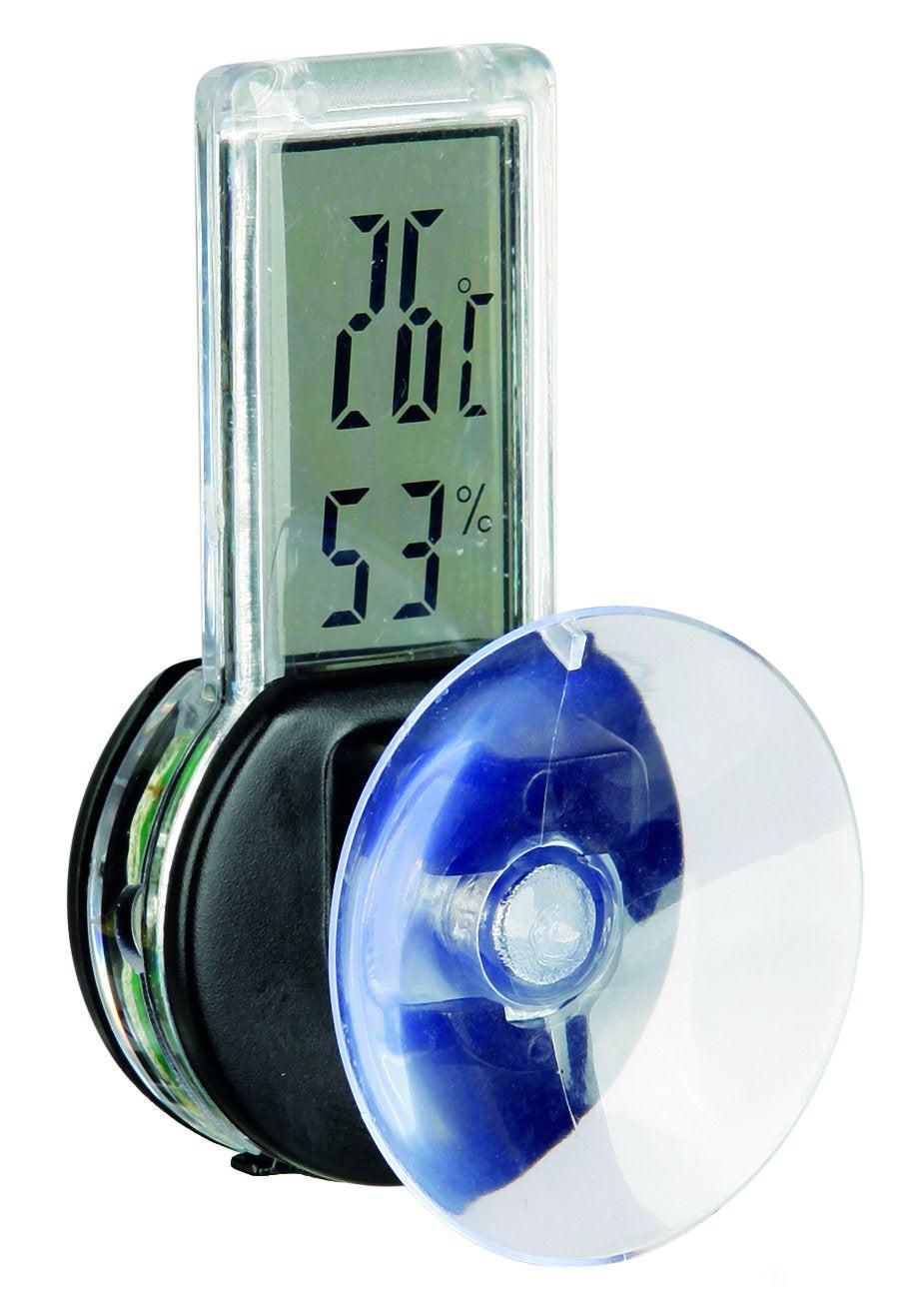 Trixie Digital thermo-/hygrometer with suction pad, 3 x 6 cm.