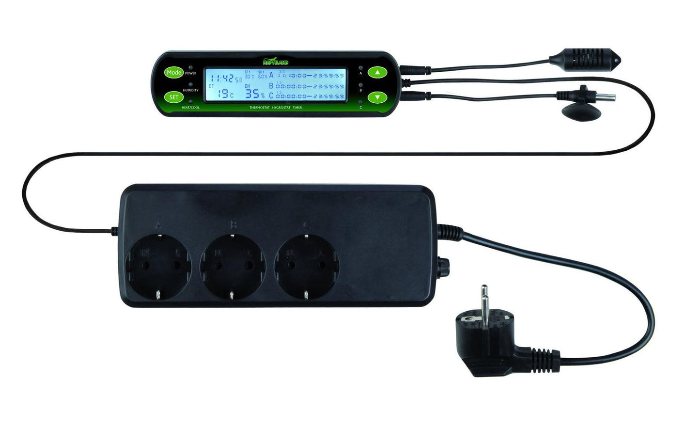 Trixie Thermostat/Hygrostat, digital, 3 circuits, 16 x 4 cm.