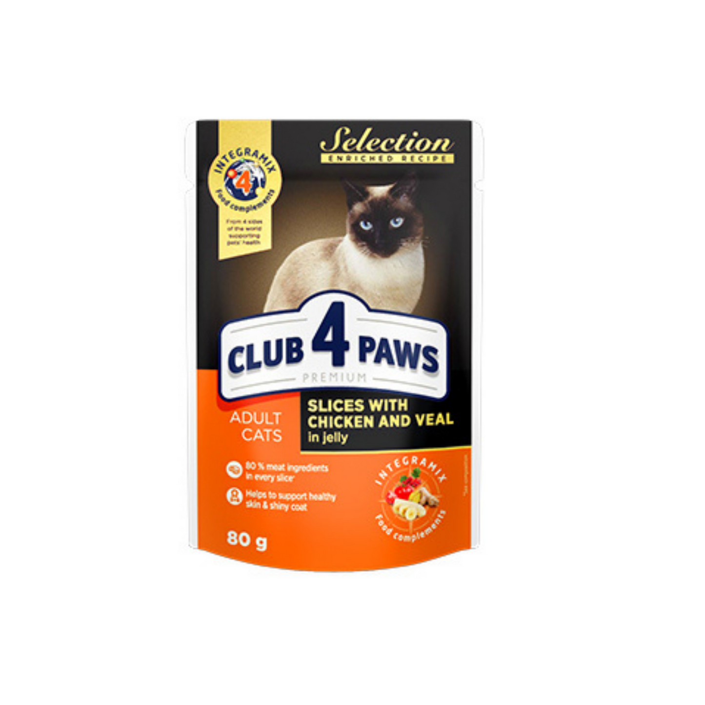 CLUB 4 PAWS Premium Selection with Chicken & Veal in Jelly – 1 KG