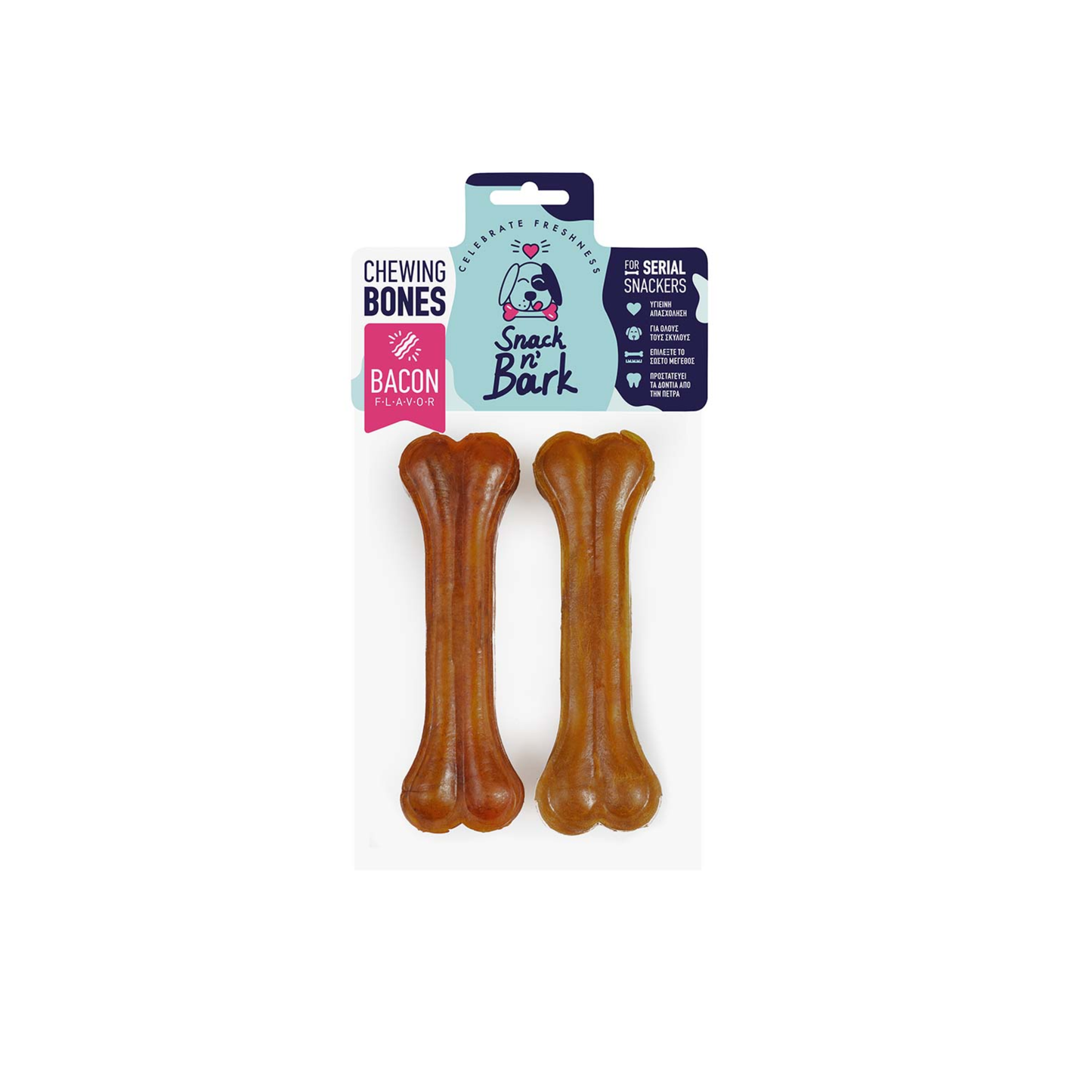 Celebrate Freshness Snack N' Bark Pressed Bones – Bacon