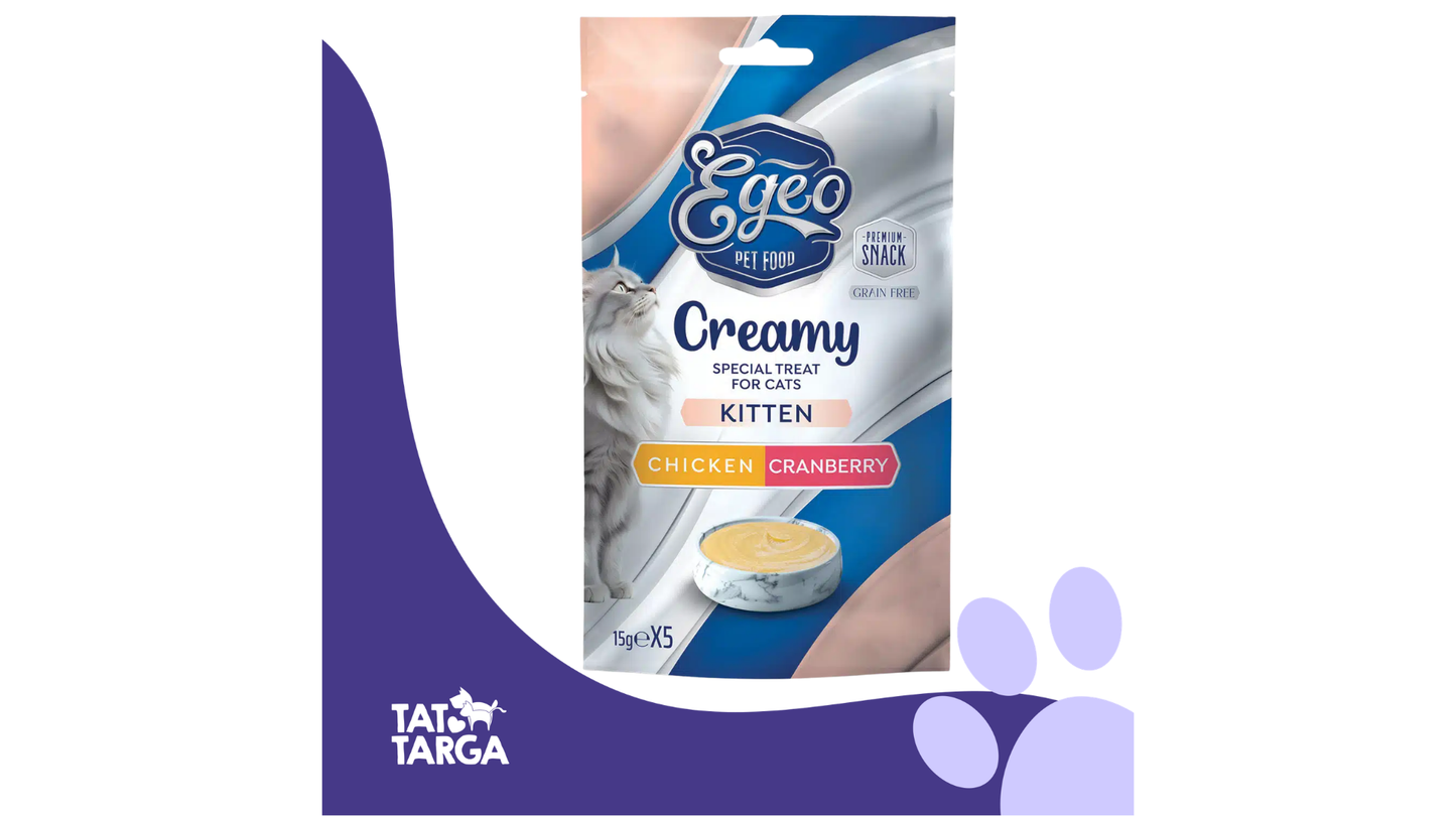 EGEO Kitten Grain-Free Sterilised Creamy Treat With Chicken & Cranberry 15g