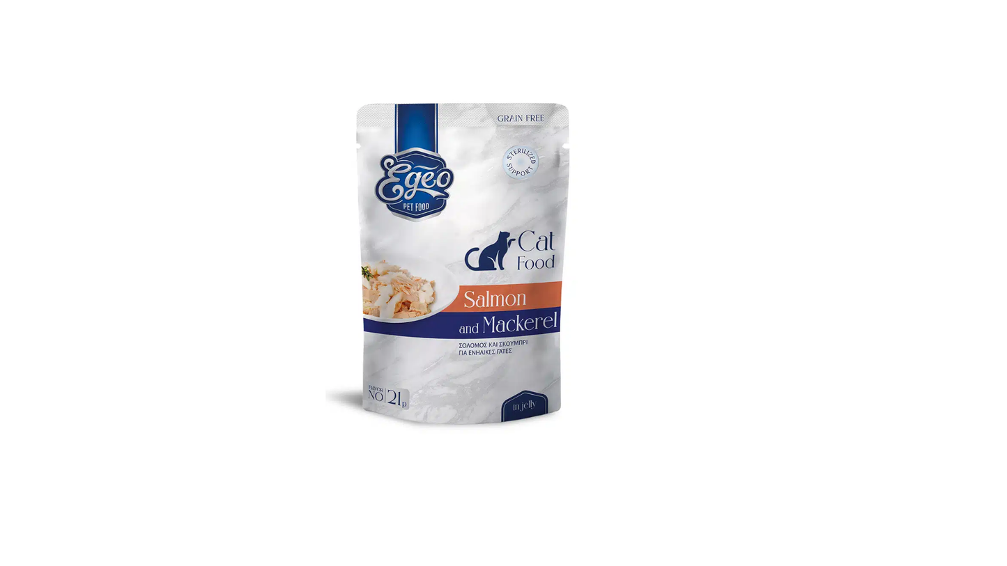 Egeo Adult Cat Salmon & Mackerel In Jelly Pouch 85g