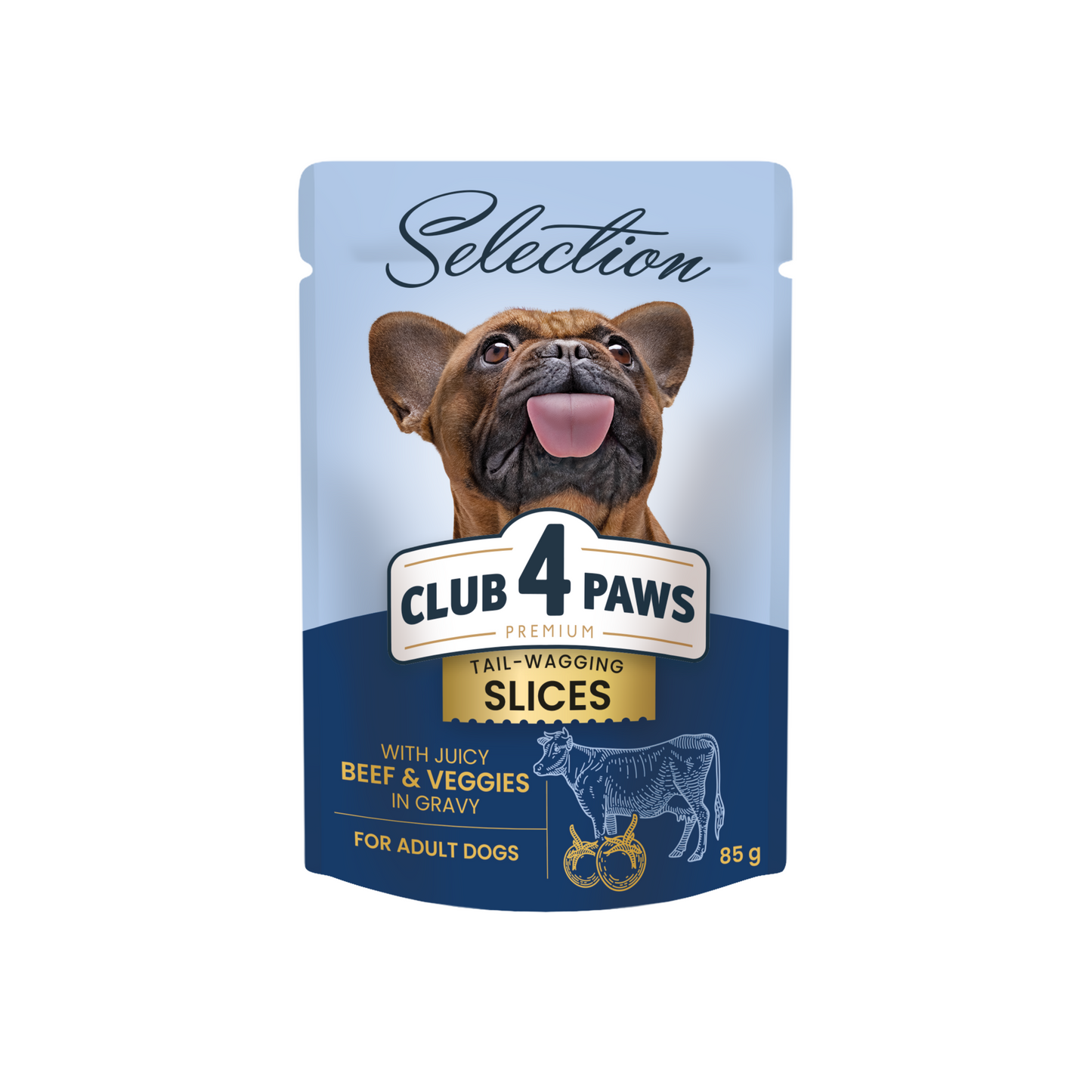 CLUB 4 PAWS Premium Plus "Slices with Beef and Veggies in Gravy" – 1 kg