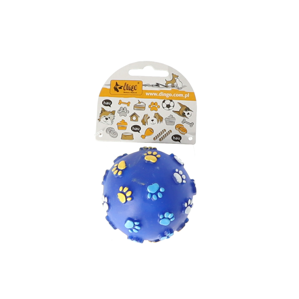 Dingo Squeaky Blue Ball with Paws