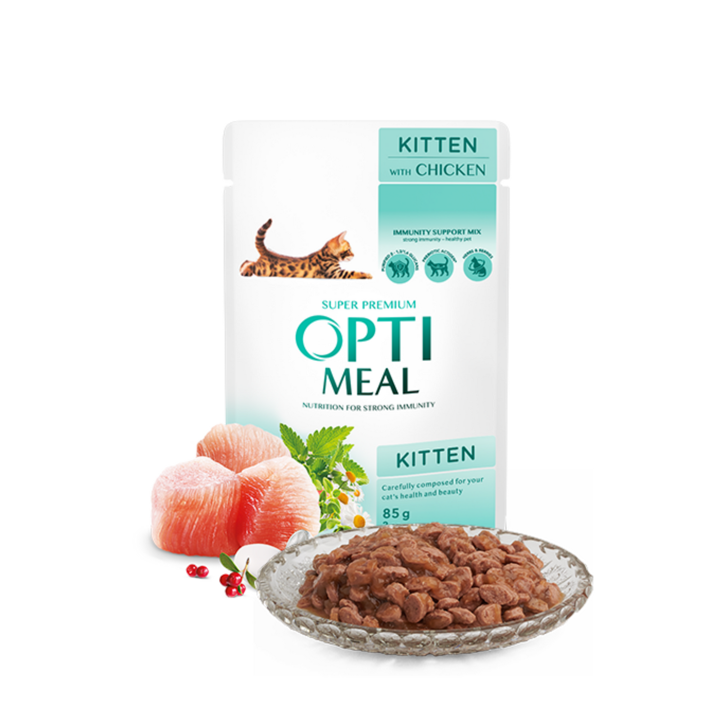OPTIMEAL Pouches for Kitten with Chicken – 1 g