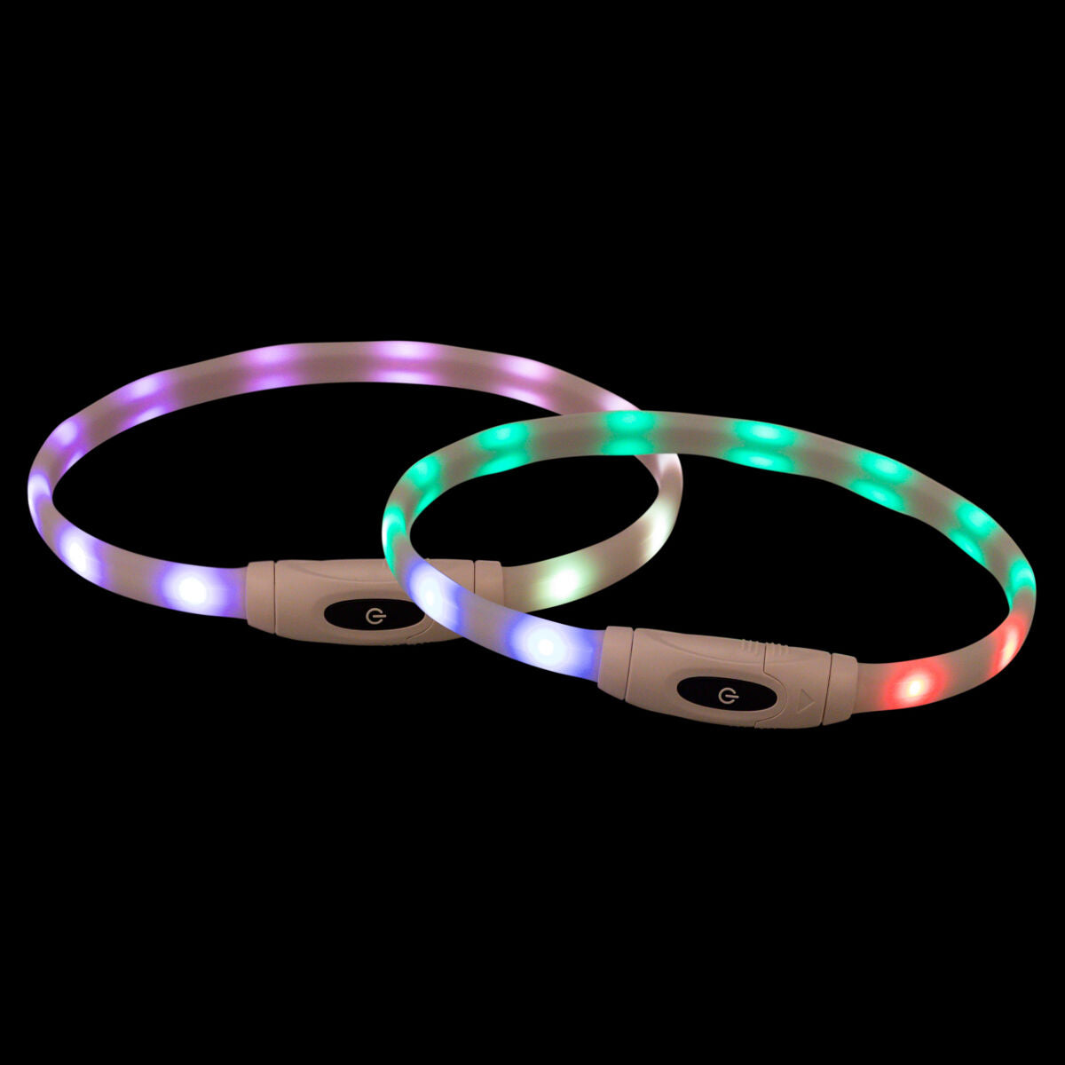 Trixie Flash light ring USB, silicone, XS–XL: 65 cm/16 mm, multi-colour