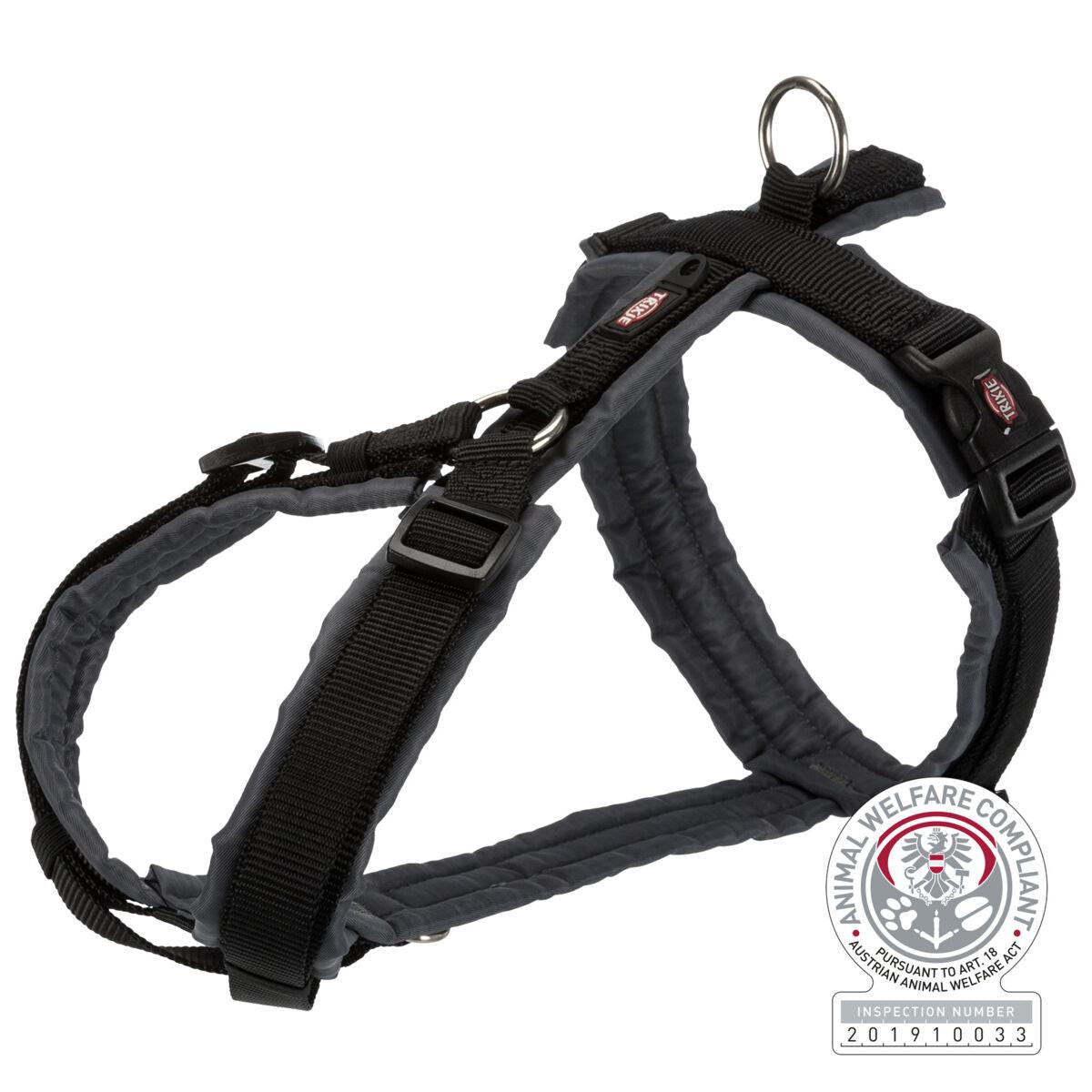 Trixie Premium trekking harness, XS-S: 32-38 cm/13 mm, black/graphite.
