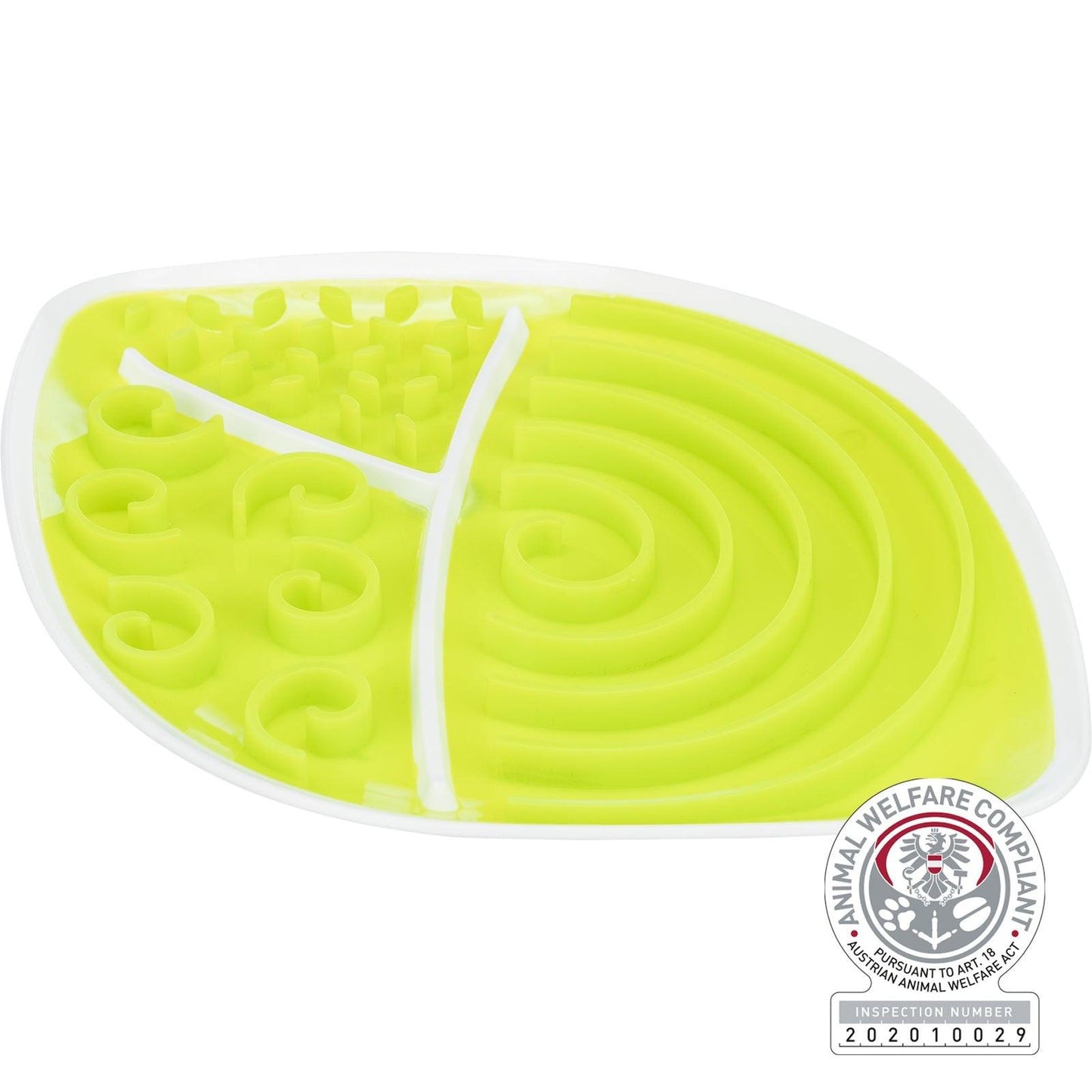 Trixie Lick'n'Snack plate, leaf, TPR/PP, 28 x 21 cm.