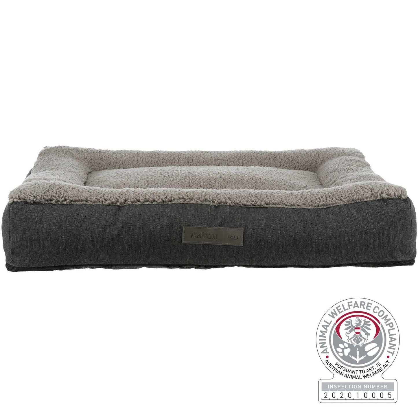 Trixie Bendson vital bed, square, 100 x 70 cm, dark grey/light grey.