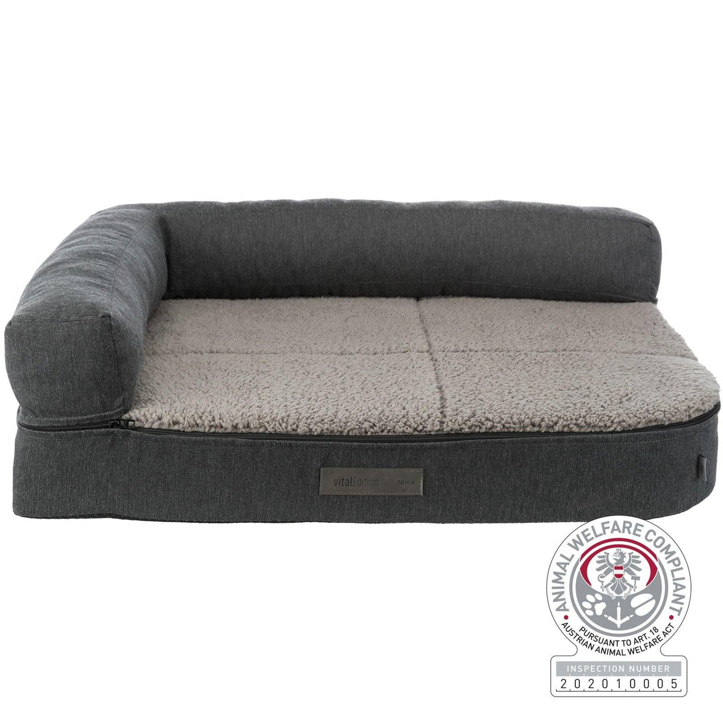 Trixie Bendson vital sofa, square, 80 x 60 cm, dark grey/light grey.