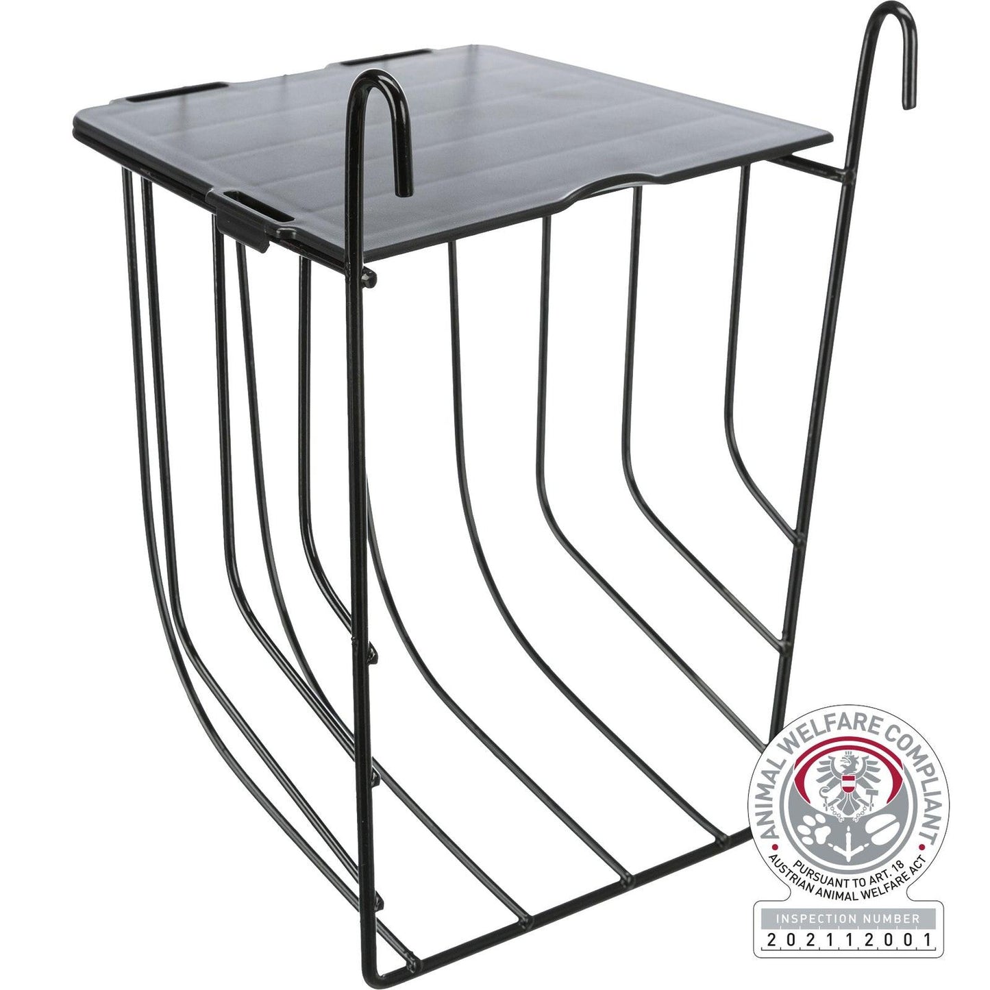 Trixie Hay manger, hanging, with lid, metal, 13 x 18 x 12 cm, black.