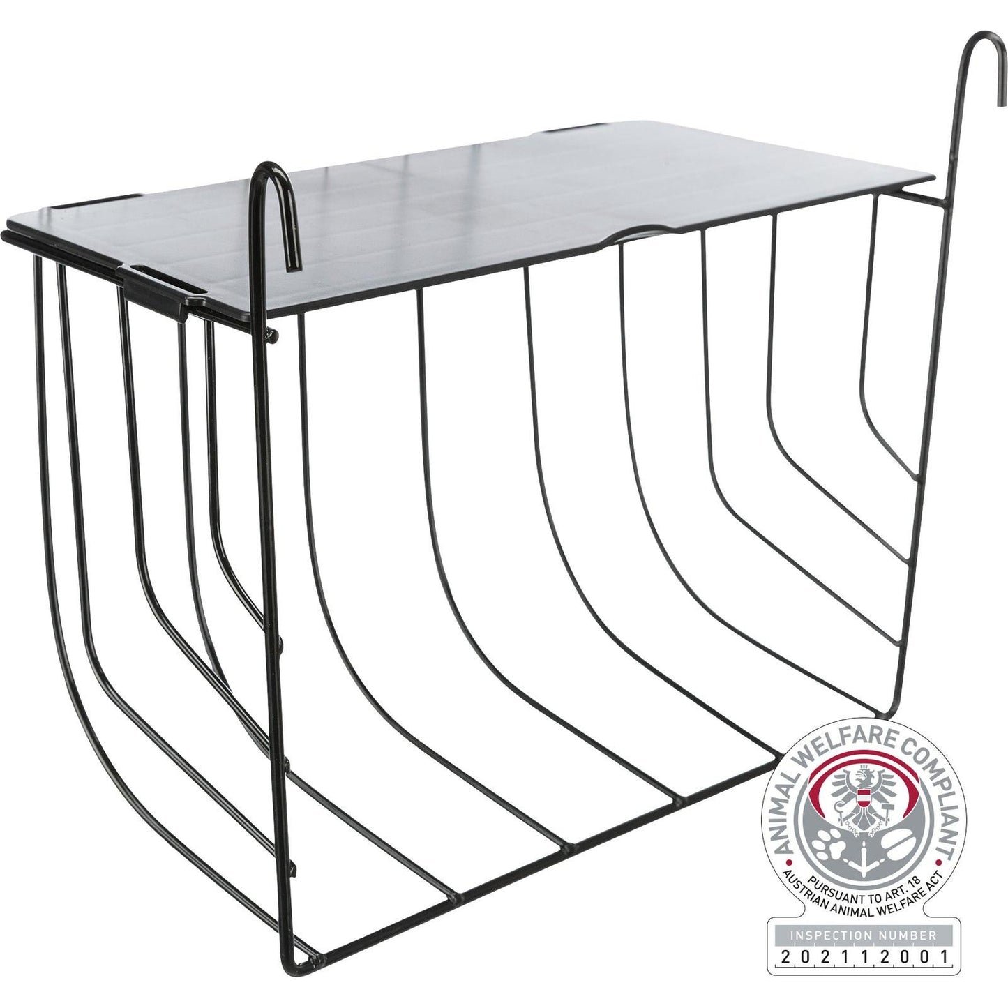 Trixie Hay manger, hanging, with lid, metal, 25 x 18 x 12 cm, black.
