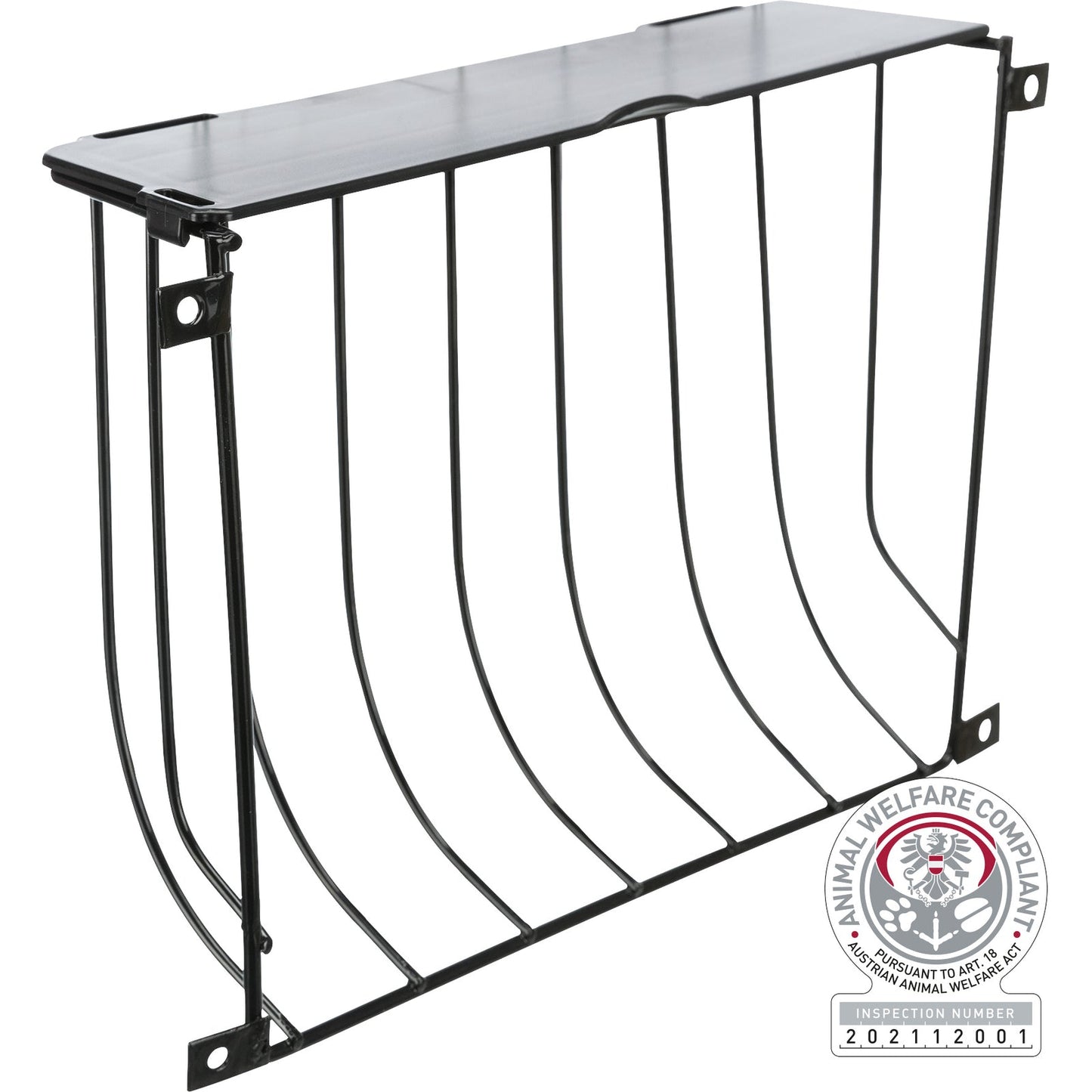 Trixie Hay manger for screw fixing, with lid, metal, 22 Ç? 16 Ç? 6 cm, black
