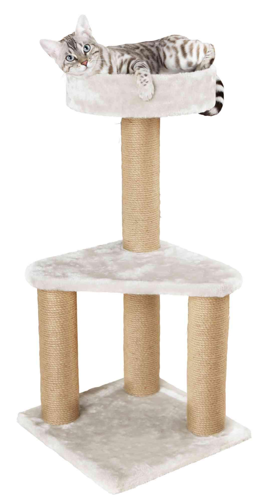 Trixie Cat Tree Ivan 39 x 39 x 82 cm, diam. 9 cm, light grey.
