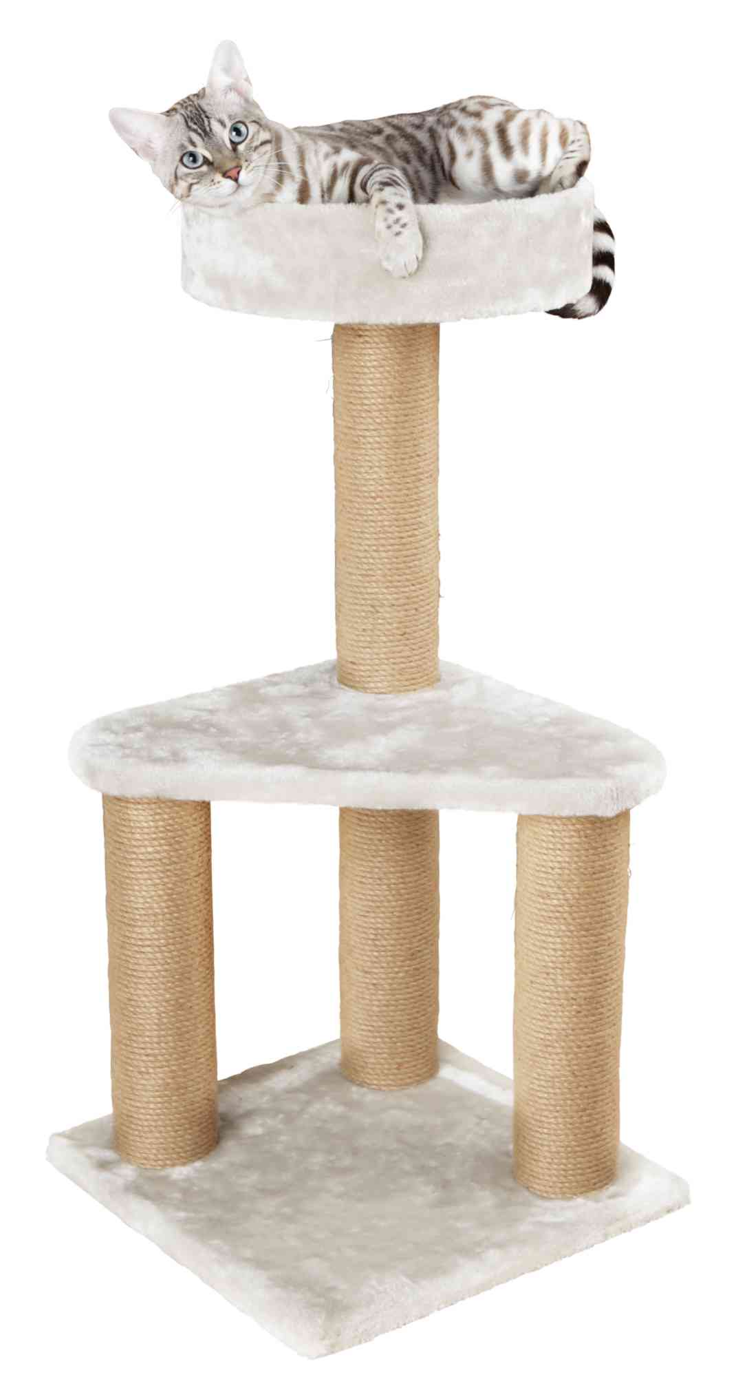 Trixie Cat Tree Ivan 39 x 39 x 82 cm, diam. 9 cm, light grey – 270 g