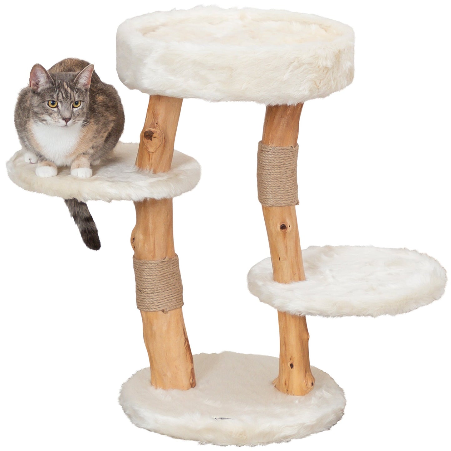 Trixie Santo Cat Tree, genuine wood, 73 cm, cream – 800 g