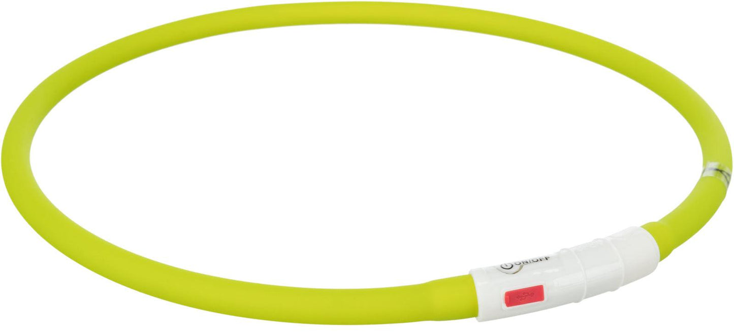 Trixie Flash light ring USB, silicone, XS-XL: 70 cm/x· 10 mm, green.