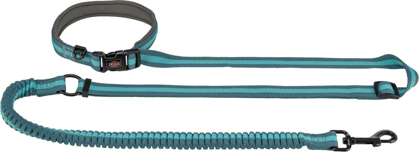 Trixie Jogging leash, 1.33-1.80 m/20 mm, grey/green.