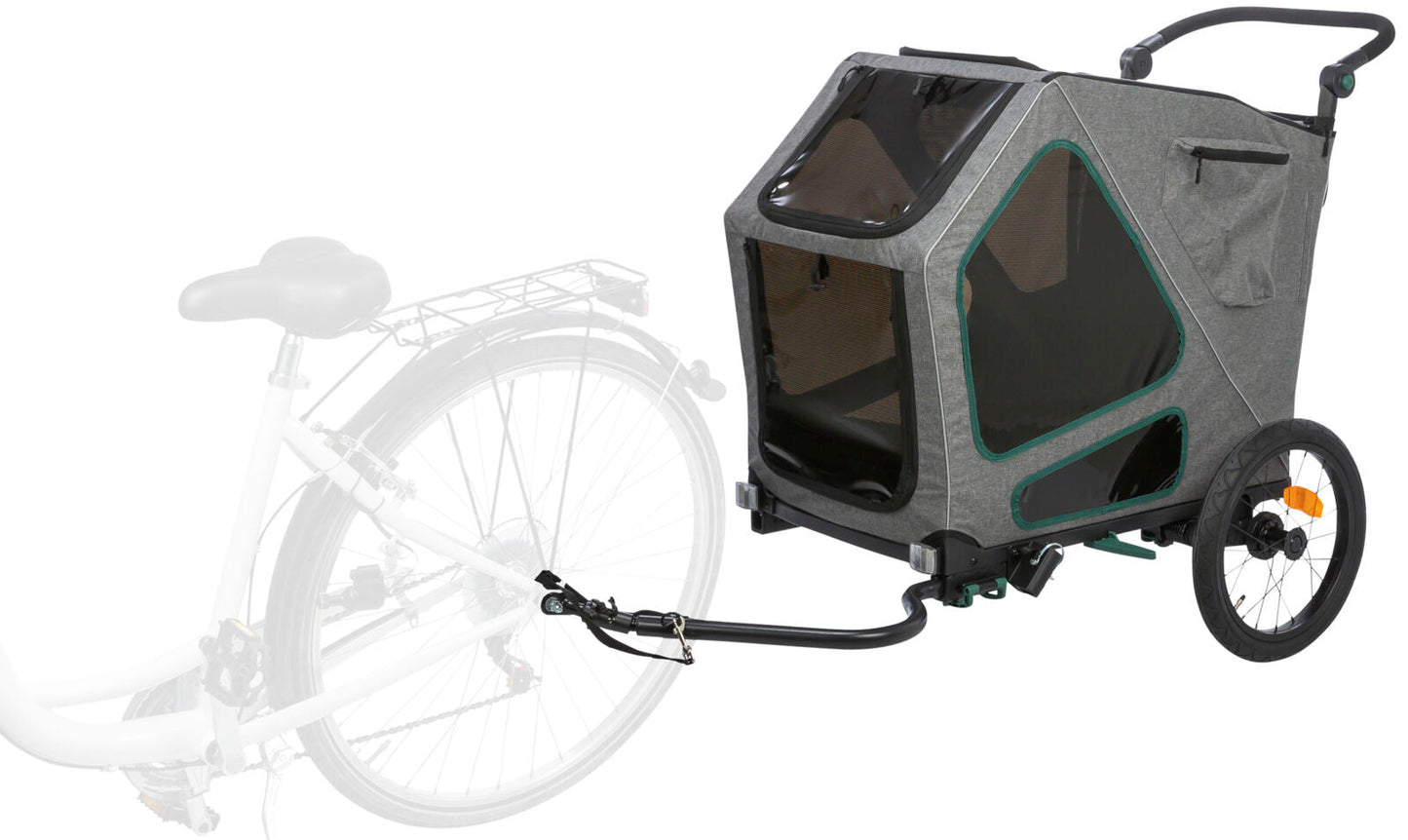 Trixie Bicycle trailer, M: 71 Ç? 95 Ç? 85/138 cm, grey/sage