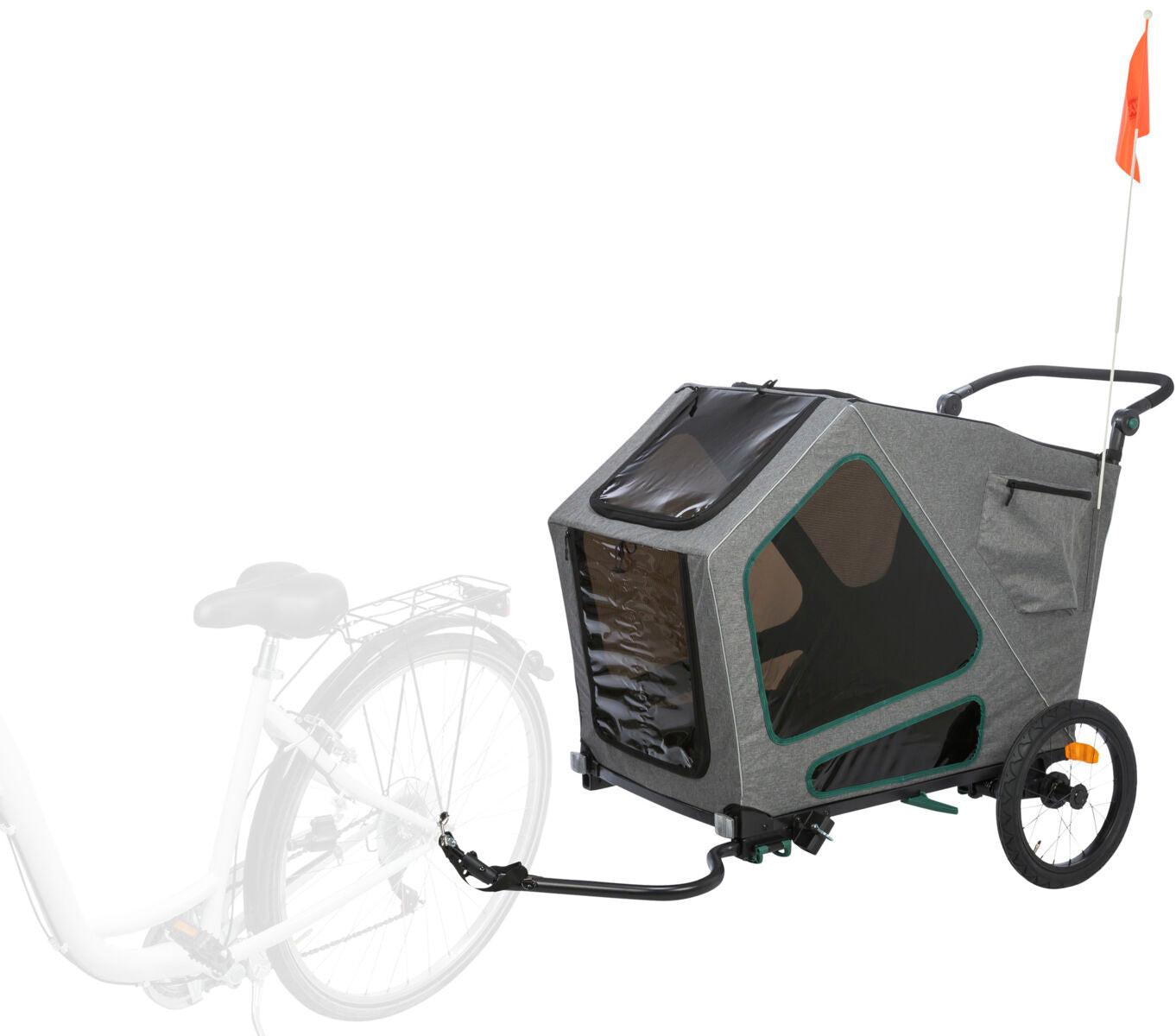 Trixie Bicycle trailer, L: 80 x 103 x 98/147 cm, grey/sage.