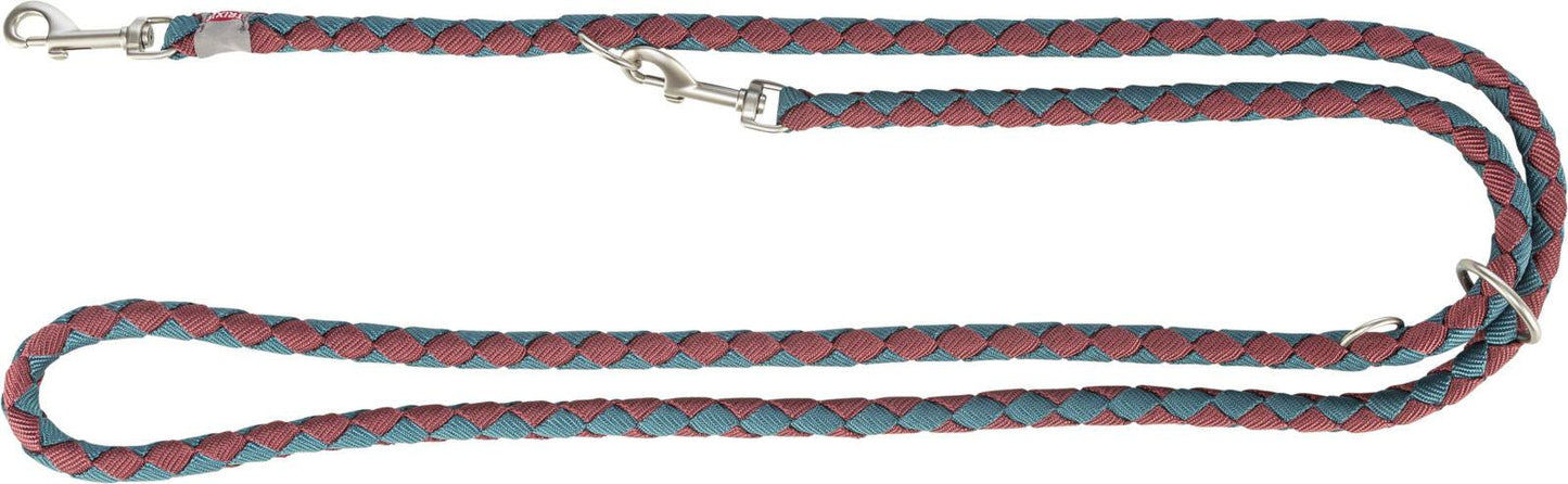 Trixie Cavo adjustable lead, L-XL: 2.00 m/diam 18 mm, sangria/petrol.