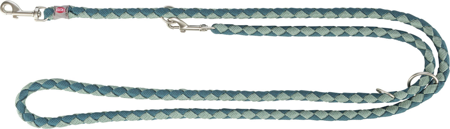 Trixie Cavo adjustable lead, L–XL: 2.00 m/diam 18 mm, petrol/sage