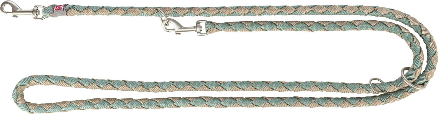 Trixie Cavo adjustable lead, L–XL: 2.00 m/diam 18 mm, sage/sand