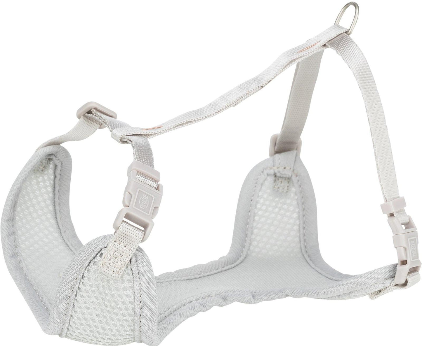 Trixie Junior puppy soft harness with leash, M-L: 36-50 cm/10 mm, 2.00 m, light grey.