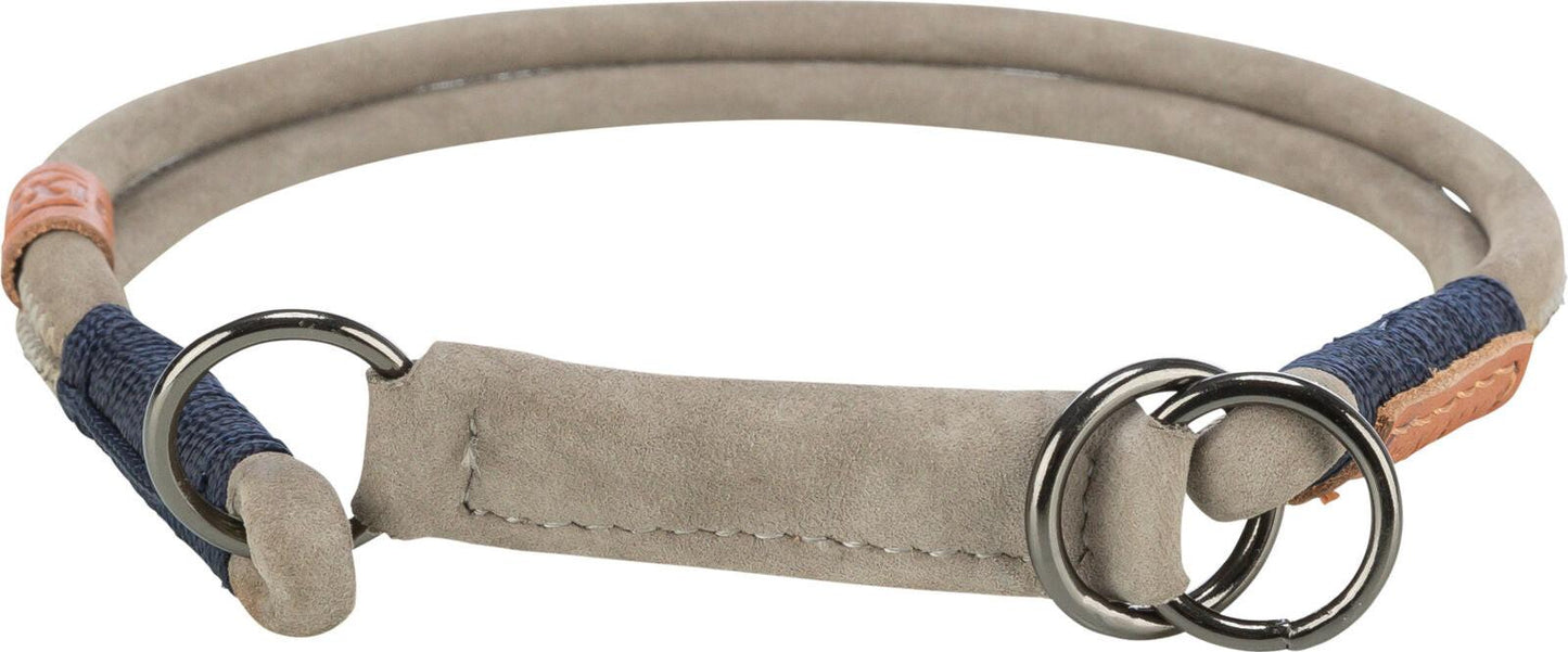 Trixie BE NORDIC semi-choke, leather, XS-S: 30 cm/x· 5 mm, grey.