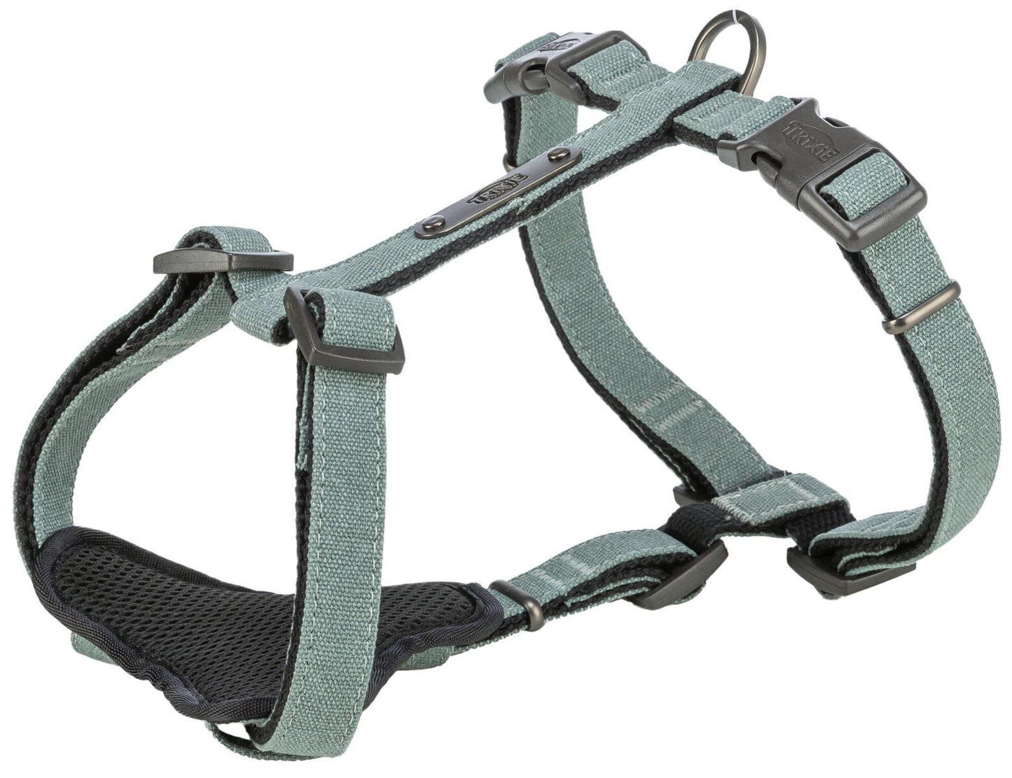 Trixie CityStyle H-harness, cotton, L-XL: 75-120 cm/25 mm, sage.
