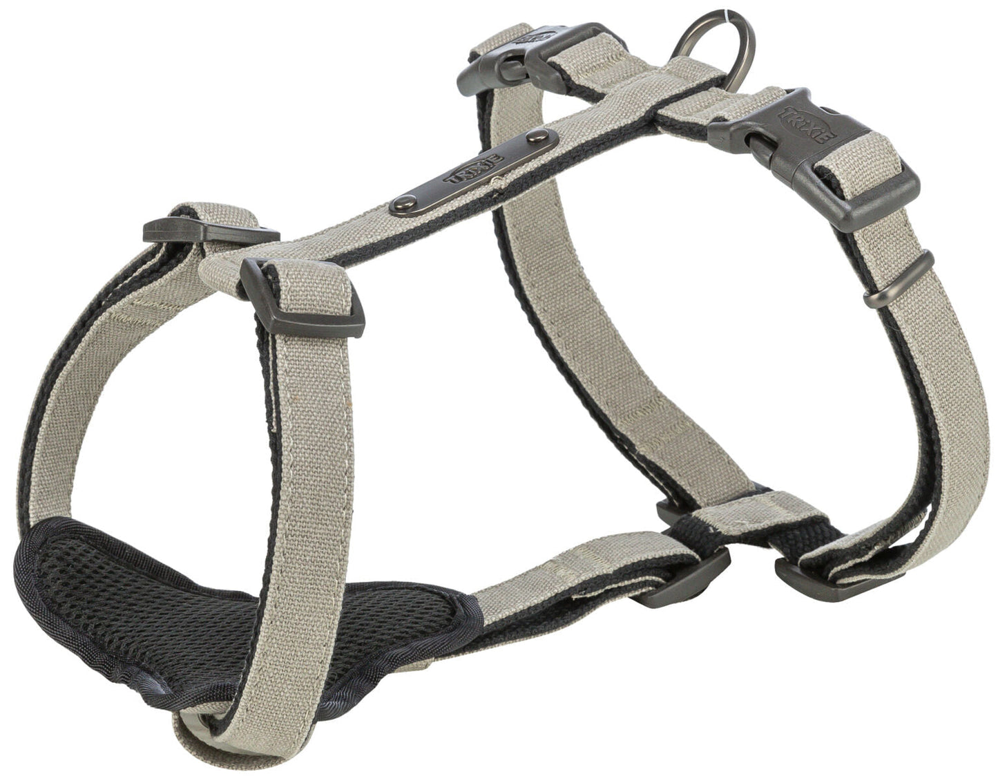 Trixie CityStyle H-harness, cotton, S–M: 42–60 cm/15 mm, light grey
