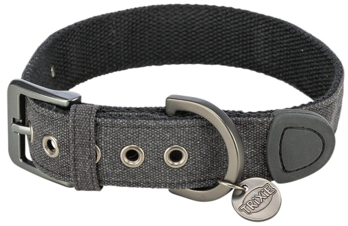 Trixie CityStyle Collar, extra wide, cotton, L-XL: 50-57 cm/35 mm, black.