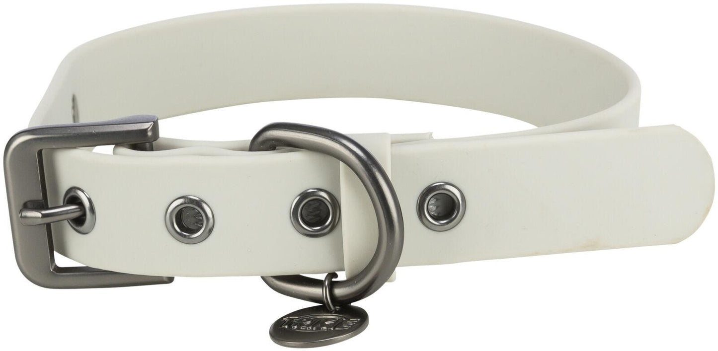 Trixie CityStyle collar, PVC, L-XL: 50-57 cm/30 mm, light grey.