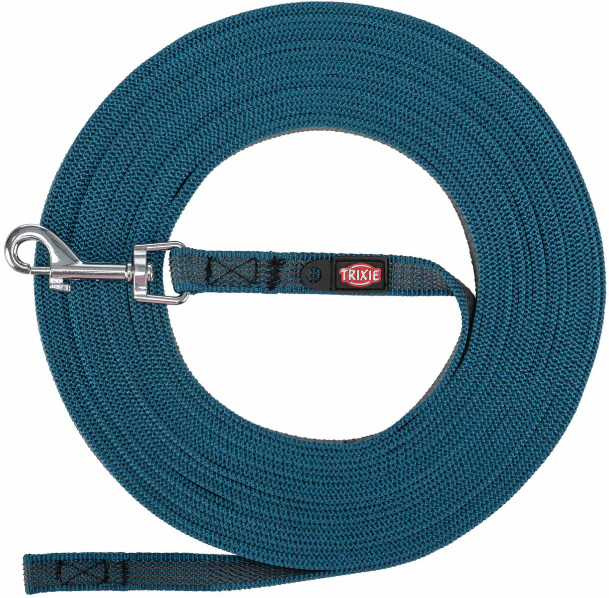 Trixie Tracking lead, rubberised, S–M: 10 m/15 mm, petrol
