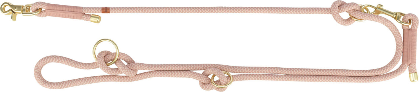 Trixie Soft Rope adjustable lead, L–XL: 2.00 m/diam 13 mm, pink/light pink