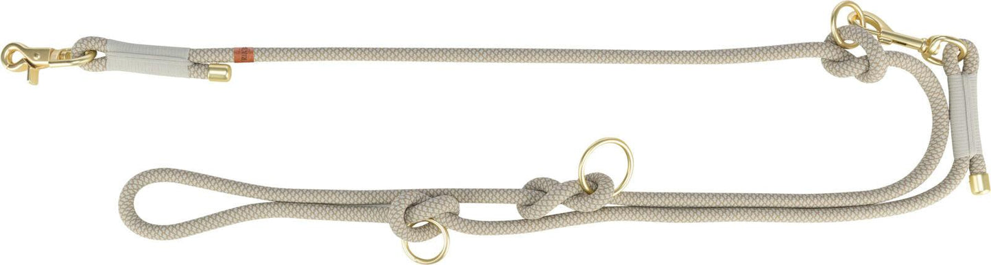 Trixie Soft Rope adjustable lead, S-XL: 2.00 m/x· 10 mm, grey/light grey.