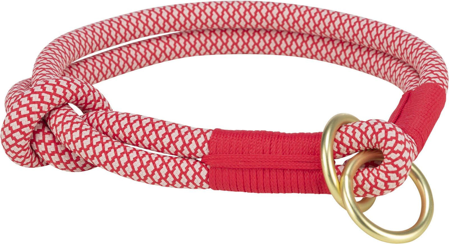 Trixie Soft Rope semi-choke, L-XL: 55 cm/x· 10 mm, red/cream.