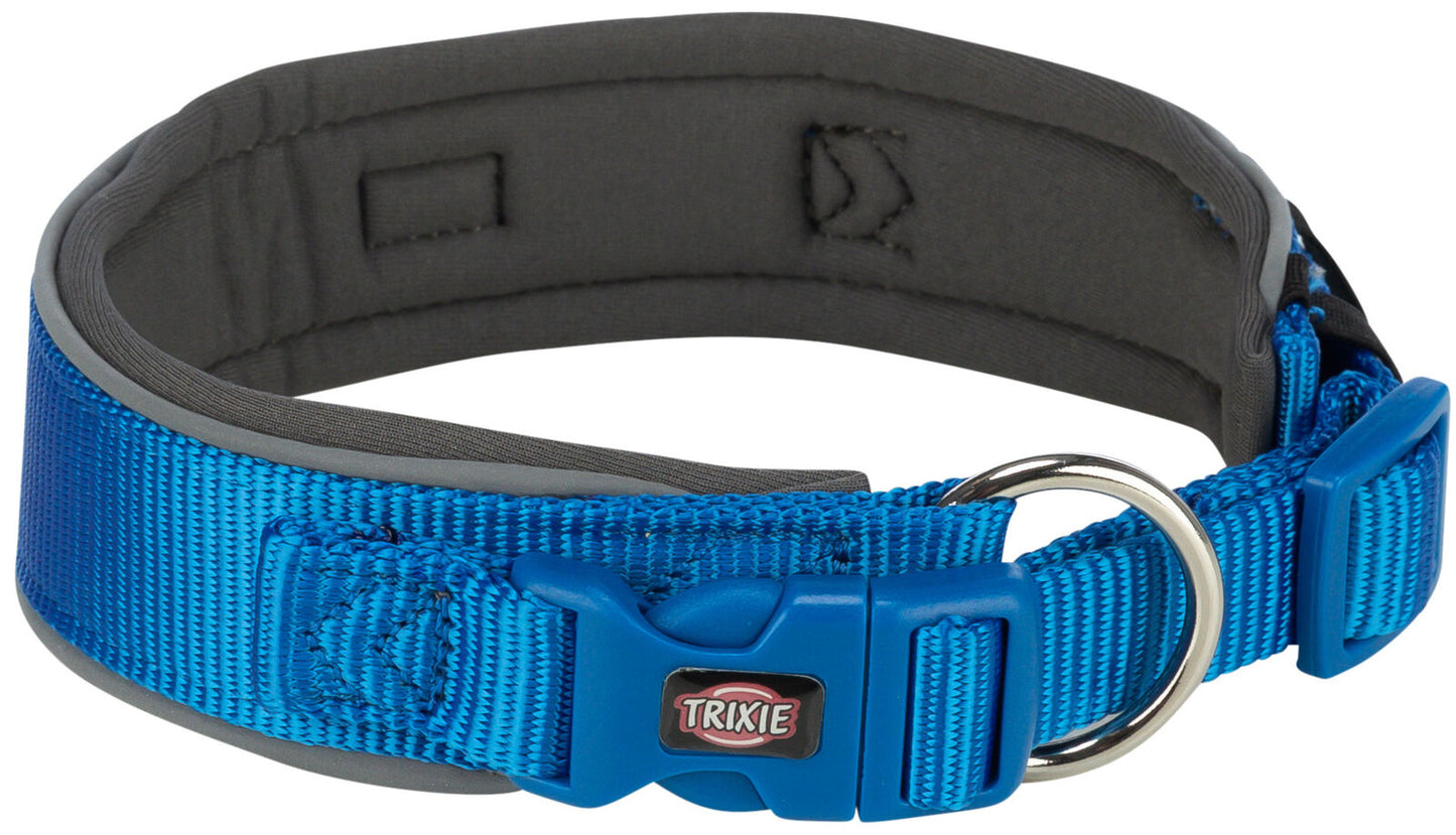 Trixie Premium collar, extra wide, L: 46ƒ??55 cm/50 mm, royal blue/graphite